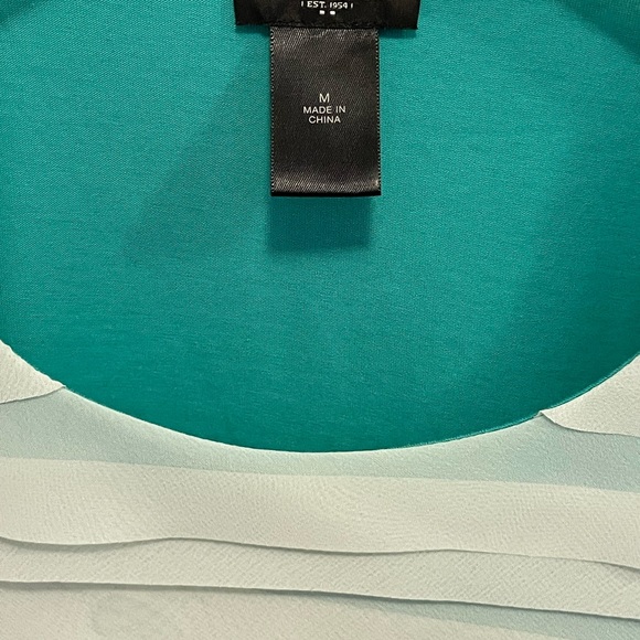 Ann Taylor ombré tank with blue-teal chiffon layers - Picture 3 of 6